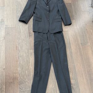 Black Pinstripe Suit Set
